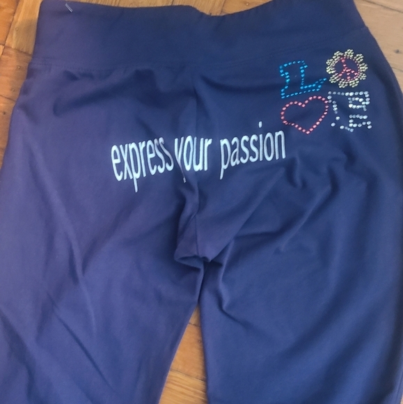 Blue shades of love yoga pants express your passion flared small - Picture 2 of 4